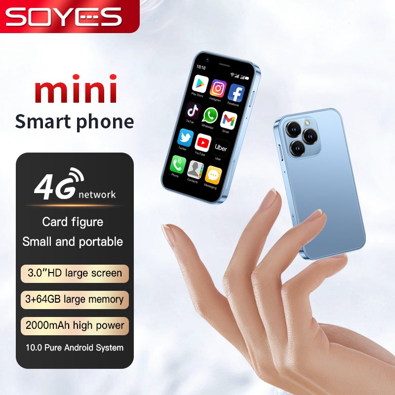 Hot Selling XS16 3 Inch Small Mobile Phone Android 10 Mini Porket phone 2000mAH 3G&4G LTE 64GB Mini Android Smart Phone